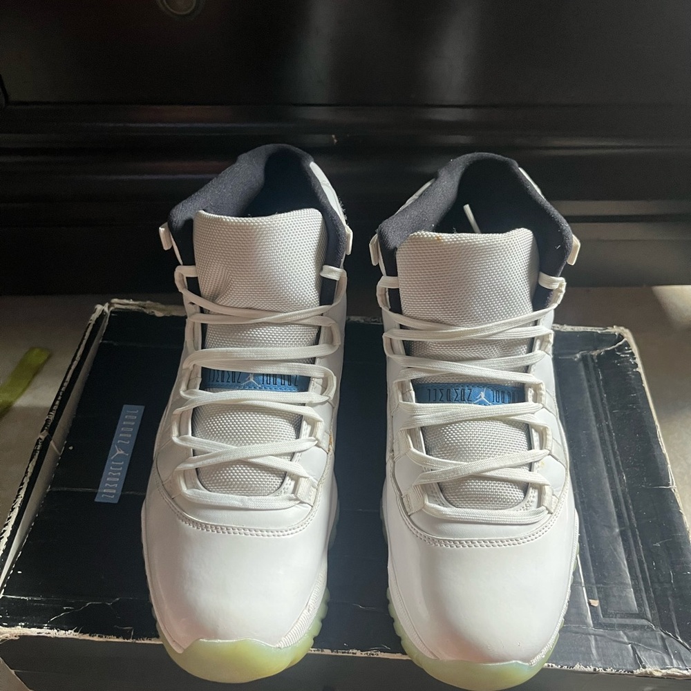 White and Blue Jordan 11 Legend Blue
